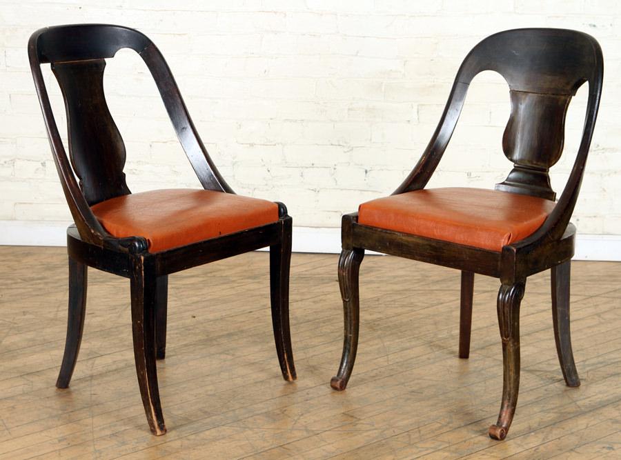 PAIR FRENCH WALNUT SLIPPER CHAIRS C.1900 (1 of 7)