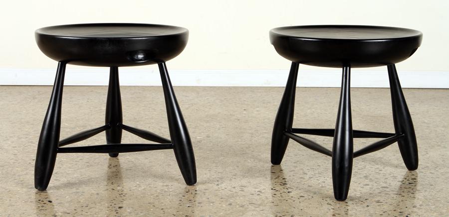 PAIR CARVED WOOD STOOLS MANNER ROBSJOHN GIBBINGS (1 of 4)