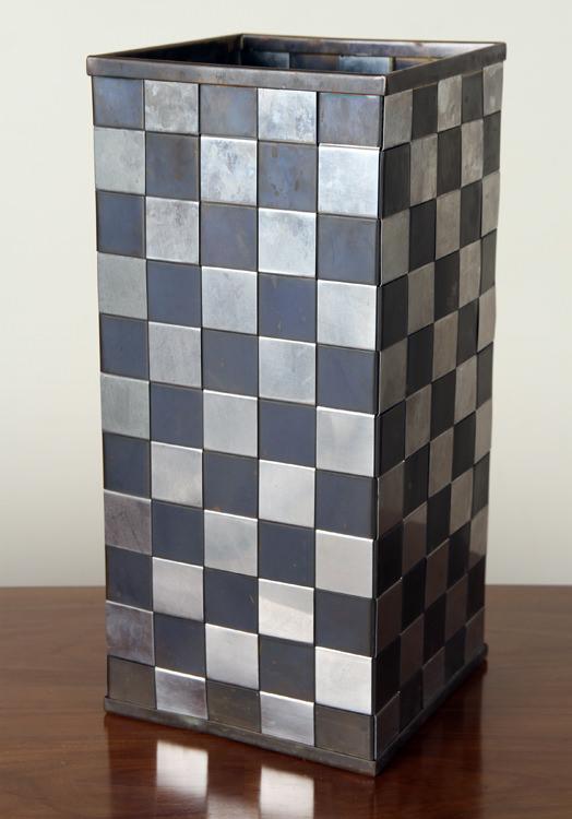 MIXED METAL UMBRELLA STAND MANNER PAUL EVANS 1970 (1 of 5)