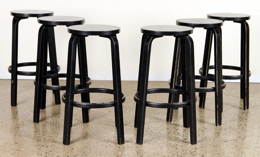 SET 6 BAR STOOLS BY ARTEK DESIGNED BY ALVAR AALTO (1 of 5)