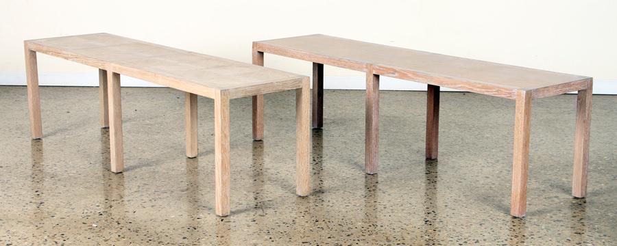 PAIR FRENCH CERUSED OAK BENCHES CIRCA 1960 (1 of 5)