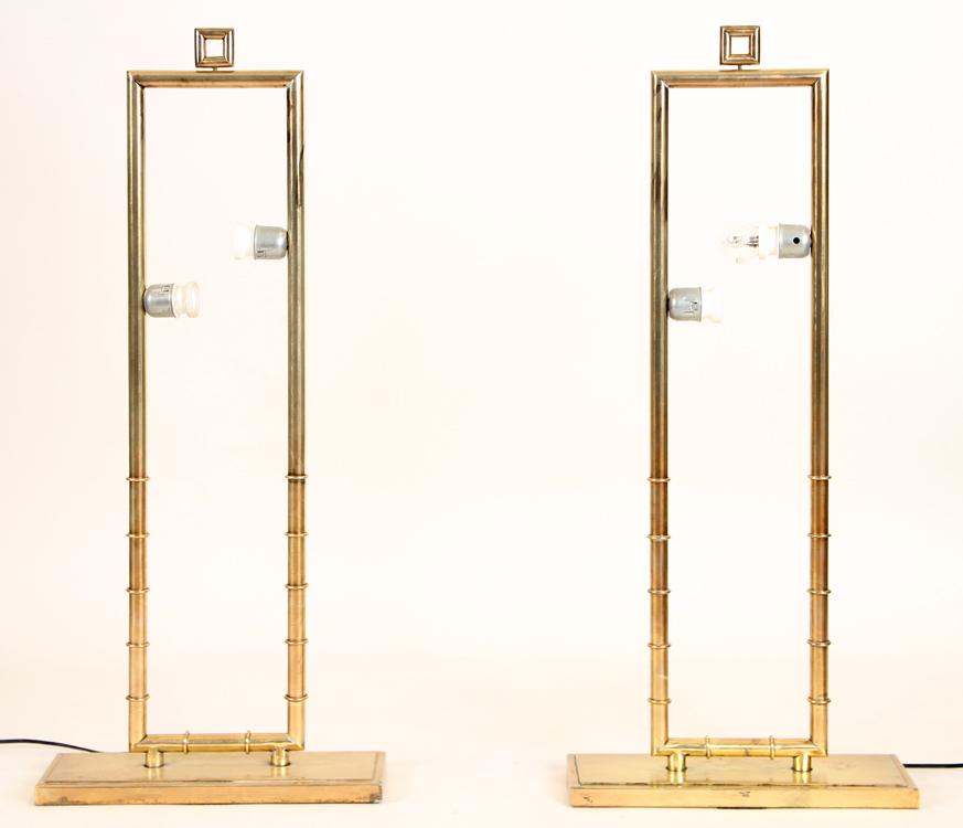 PAIR GEOMETRIC TABLE LAMPS MANNER JAMES MONT 1970 (1 of 6)