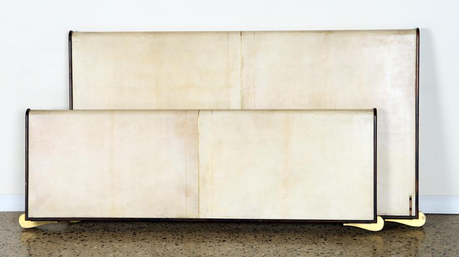 FRENCH QUEEN SIZE ROSEWOOD PARCHMENT BED C.1930 (1 of 5)