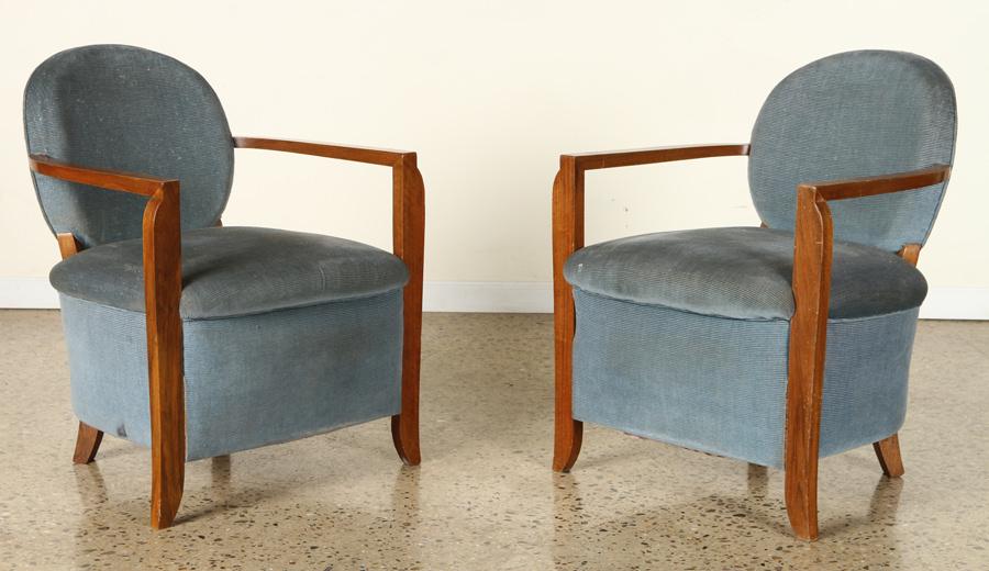 PAIR FRENCH OPEN ARMS CHAIRS MANNER DOMINIQUE (1 of 6)
