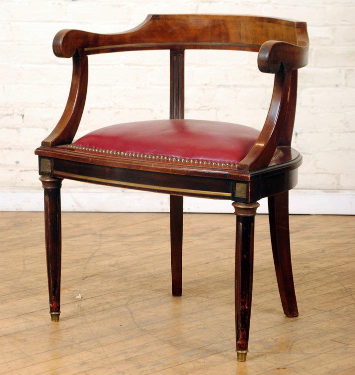 FRENCH MAHOGANY DIRECTOIRE STYLE DESK CHAIR 1890 (1 of 7)