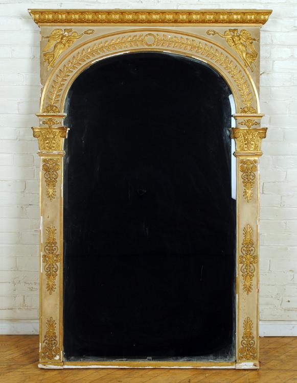FRENCH PAINTED AND GILT MIRROR CIRCA 1900 (1 of 6)