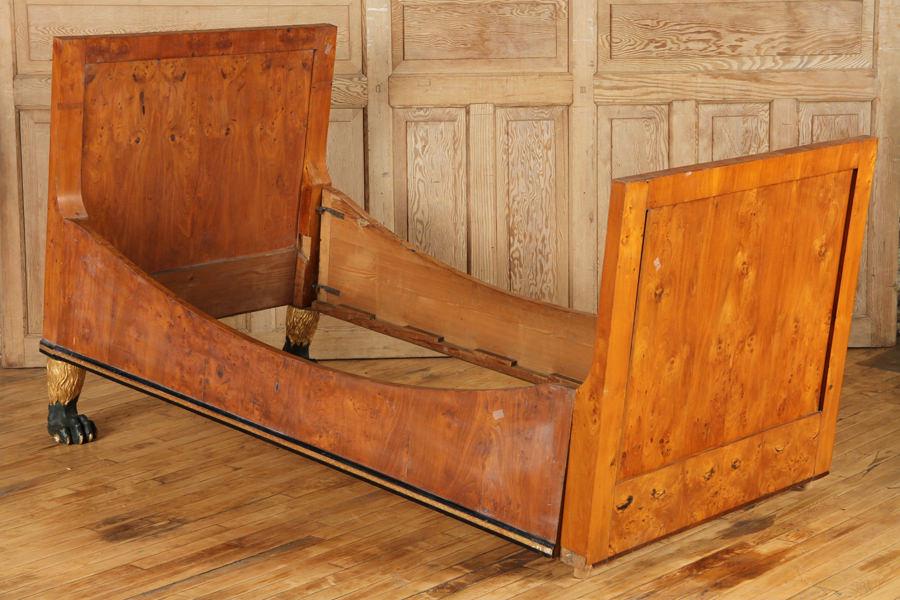 19TH C PINE DAY BED GILT CARVED GRIFFIN FEET (1 of 6)
