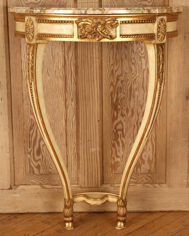 PAINTED GILT WALL MOUNTED CONSOLE LOUIS XVI STYLE (1 of 5)