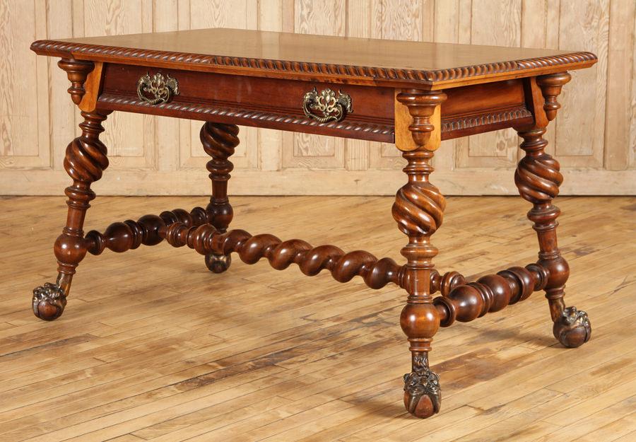 MAHOGANY HUNZINGER MERKLEN VICTORIAN LIBRARY TABLE (1 of 5)