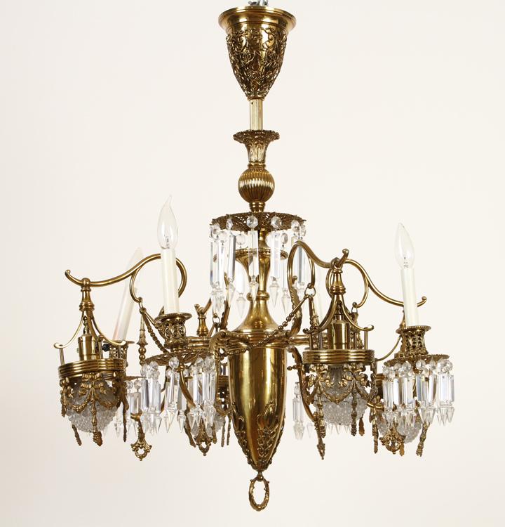 AMERICAN VICTORIAN EIGHT ARM CHANDELIER C.1880 (1 of 6)