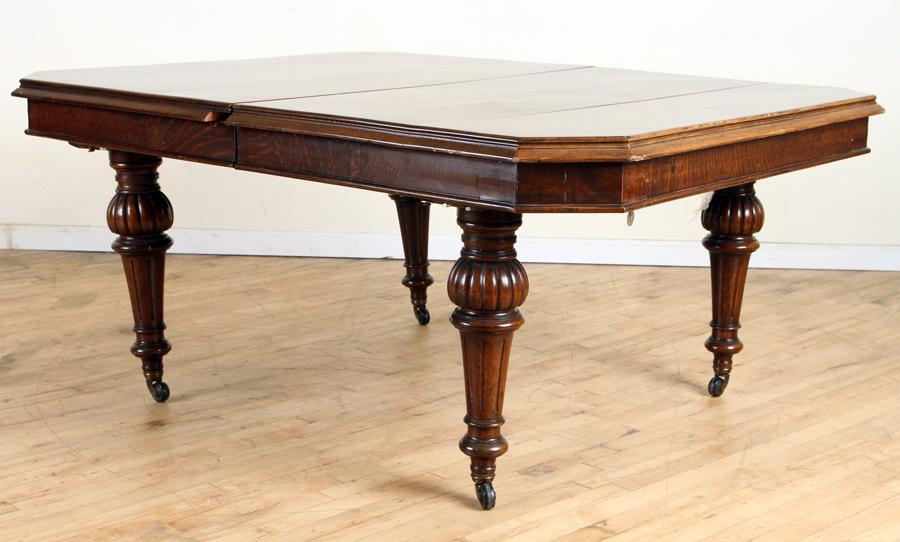 19TH CENTURY ENGLISH OAK CRANK DINING TABLE (1 of 9)