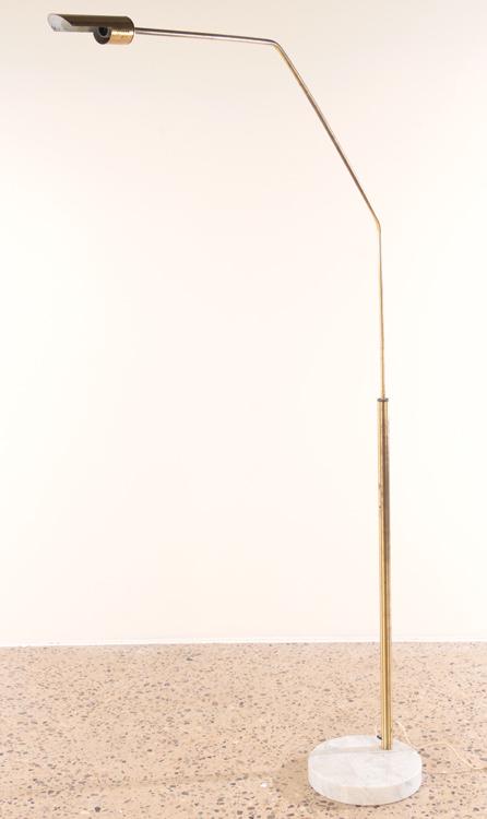ITALIAN BRASS FLOOR LAMP ON MARBLE BASE C.1960 (1 of 4)