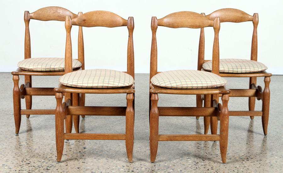 SET OF FOUR GUILLERME & CAMBRON OAK CHAIRS (1 of 6)