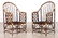 PAIR BAMBOO GARDEN CHAIRS ARCHED BACKS C. 1950