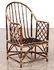 PAIR BAMBOO GARDEN CHAIRS ARCHED BACKS C. 1950 - 2