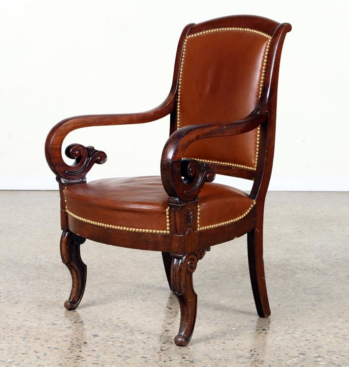 19TH CENTURY LEATHER EXECUTIVE DESK CHAIR (1 of 6)