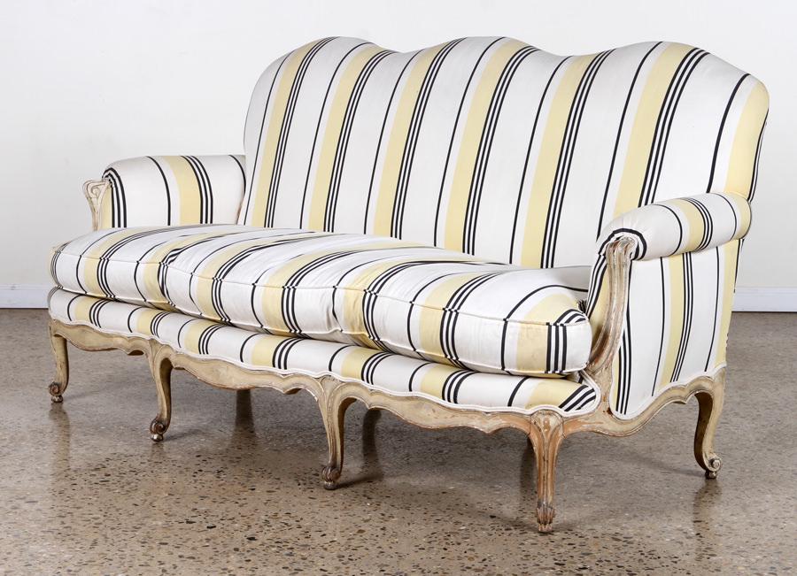 FRENCH LOUIS XVI STYLE STRIPED SOFA C. 1910 (1 of 5)