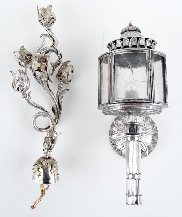 FRENCH SILVERED CHANDELIER & LANTERN WALL SCONCE (1 of 9)
