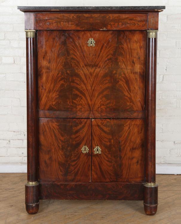 LATE 19TH C. EMPIRE STYLE FLAME MAHOGANY ABATTANT (1 of 9)