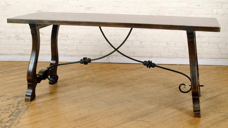 SPANISH MAHOGANY TRESTLE TABLE C.1900 (1 of 6)