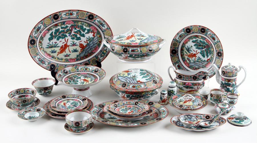 COLLECTION PORCELAIN CHINESE EXPORT DINNERWARE 215 qty (1 of 9)