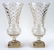 PAIR LARGE CUT CRYSTAL VASES DIAMOND PATTERN 1900