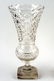 PAIR LARGE CUT CRYSTAL VASES DIAMOND PATTERN 1900 - 2