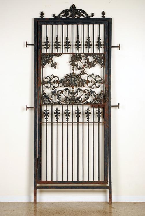 LARGE NEOCLASSICAL STYLE WROUGHT IRON GARDEN GATE (1 of 5)