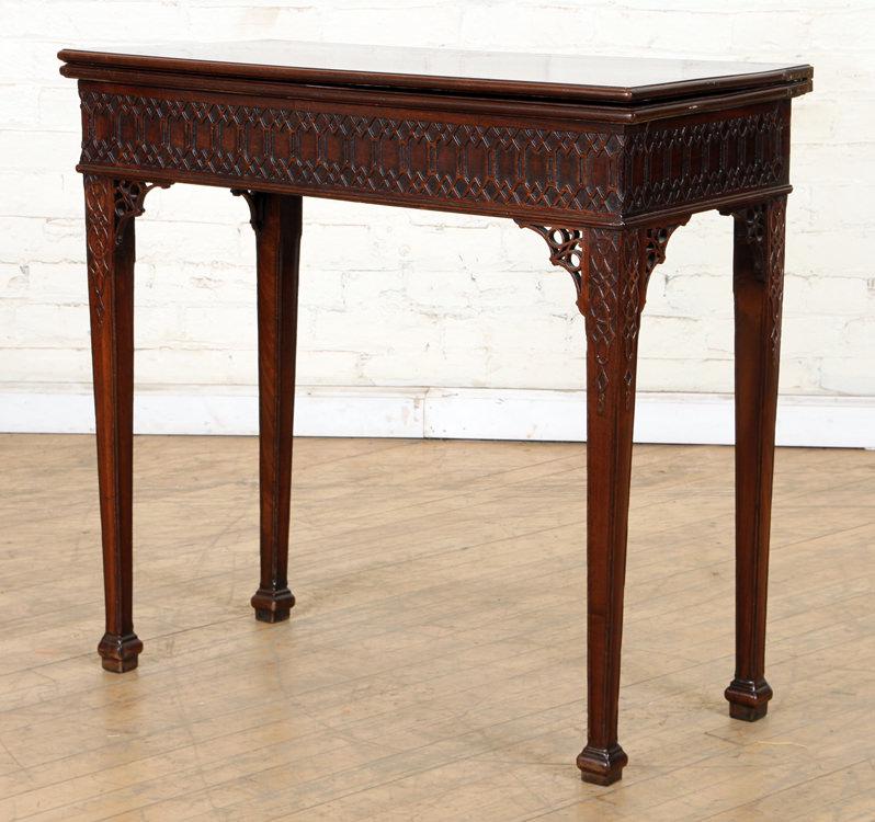 19TH C MAHOGANY FLIP TOP GAMES TABLE (1 of 6)
