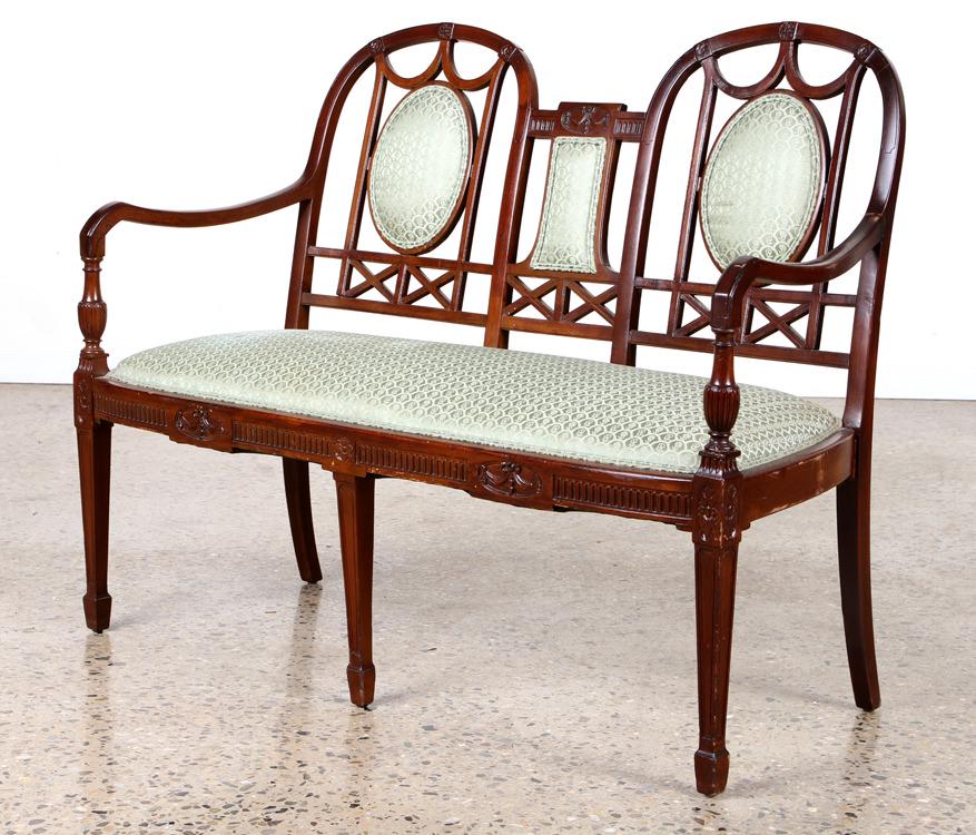 19TH C ENGLISH MAHOGANY DOUBLE BACK SETTEE (1 of 7)