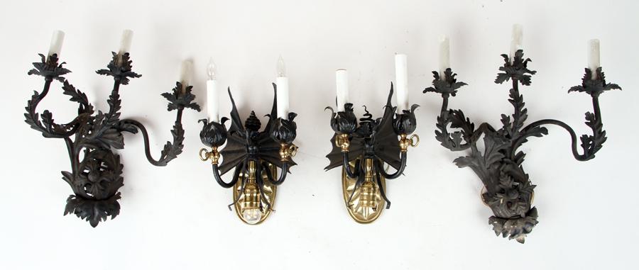 TWO PAIRS OF WROUGHT IRON SCONCES CIRCA 1900 (1 of 5)