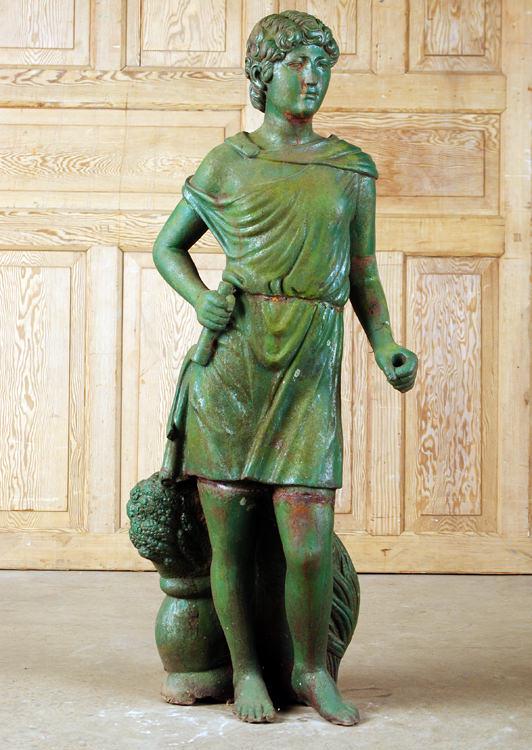 CAST IRON GARDEN STATUE OF A ROMAN (1 of 6)