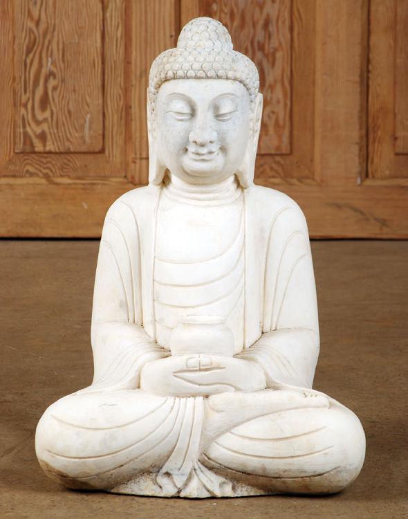 CARVED MARBLE GARDEN STATUE OF BUDDHA (1 of 5)
