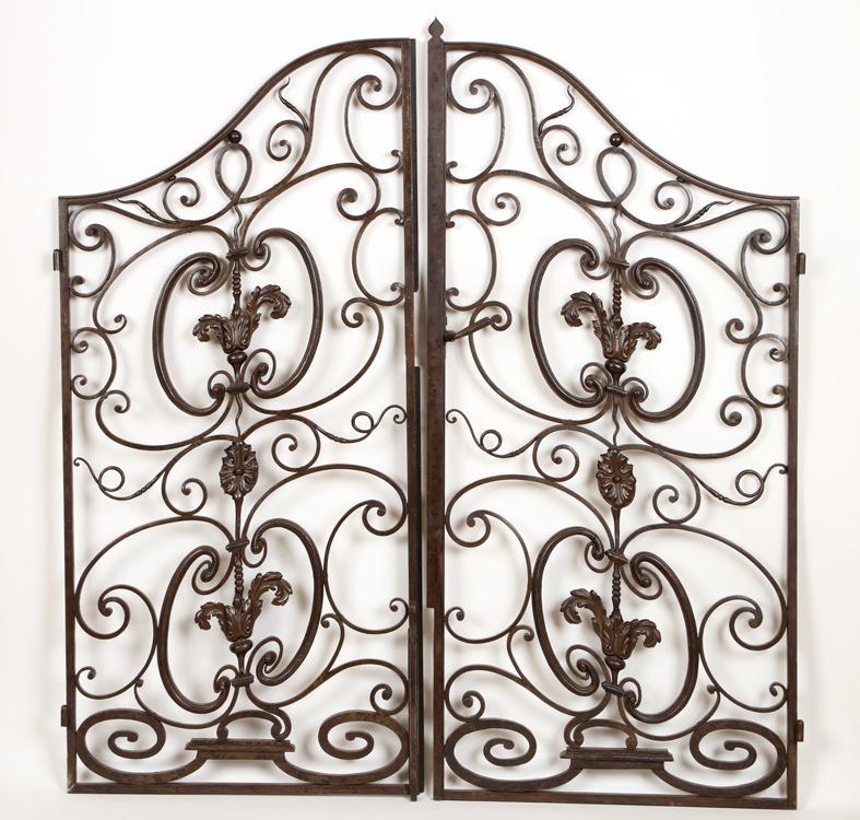 PAIR FRENCH IRON GARDEN GATES CIRCA 1920 (1 of 6)