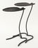 PAIR IRON GARDEN END TABLES PETAL FORM TOPS