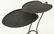 PAIR IRON GARDEN END TABLES PETAL FORM TOPS - 2