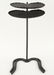 PAIR IRON GARDEN END TABLES PETAL FORM TOPS - 3