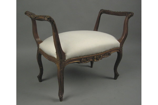 WALNUT WINDOW BENCH CHAIR WITH GIL - 2