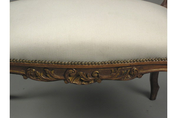 WALNUT WINDOW BENCH CHAIR WITH GIL - 3