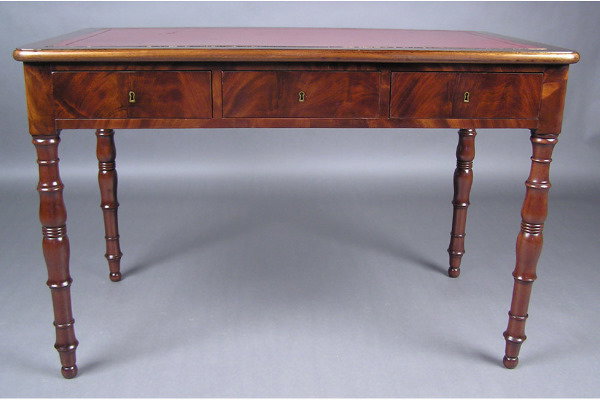 LEATHER TOP WRITING TABLE DESK ENGLISH - 3
