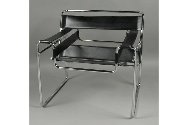 PAIR OF WASSILY CHROME AND LEATHER CHAIRS. - 2