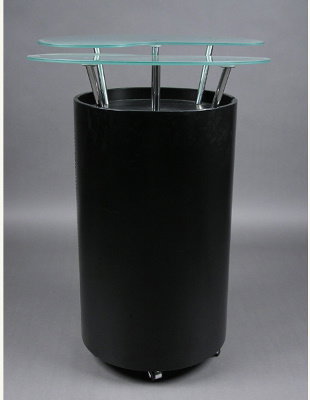 DECO STYLE BLACK , GLASS ,CHROME BAR