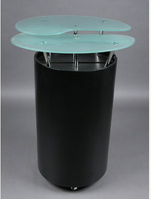 DECO STYLE BLACK , GLASS ,CHROME BAR - 2