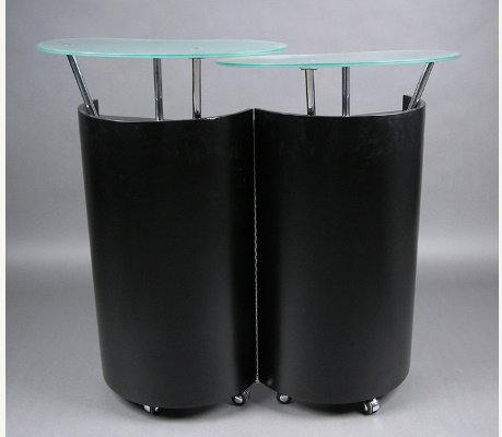 DECO STYLE BLACK , GLASS ,CHROME BAR - 3