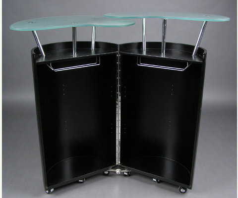 DECO STYLE BLACK , GLASS ,CHROME BAR - 4