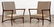 PR MAHOGANY OPEN ARM LOUNGE CHAIRS ANGULAR FRAMES