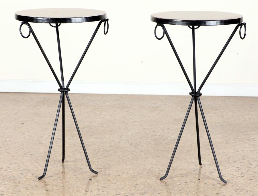 PAIR IRON DRINKS TABLES MANNER JEAN MICHEL FRANK (1 of 6)