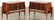 PAIR ITALIAN MAHOGANY MARBLE NIGHT STANDS C.1960