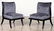 PAIR UPHOLSTERED & EBONIZED LOUNGE CHAIRS