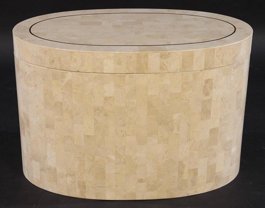 TESSELLATED BRASS SIDE TABLE KARL SPRINGER (1 of 4)